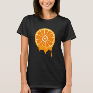 Camiseta Bonita e Fácil Fruta de Halloween Trat Orange Slic