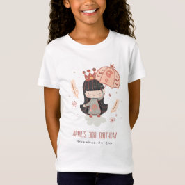 Camiseta Bonita Elegante Rust Boho Princess no Aniversário 