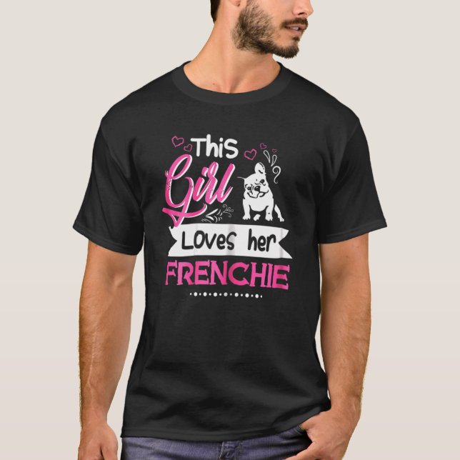 Camiseta Bonita Essa Garota Ama O Francês Para As Mulheres (Frente)
