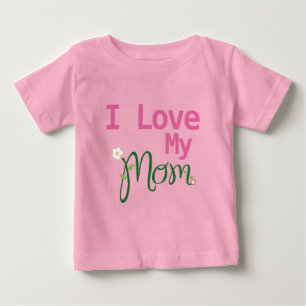 Camiseta Bonita Eu Amo Minha Mãe Menina Rosa