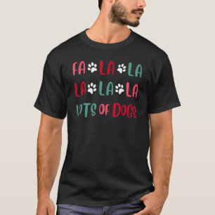 Camiseta Bonita Fa la muitos cães de Natal Cachorro Amor Na