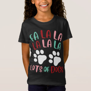 Camiseta Bonita Fa la muitos cães de Natal Cachorro Amor Na