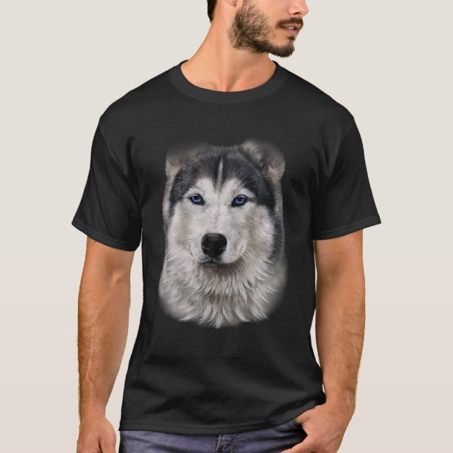 Camiseta Bonita Face De Cachorro Siberiano (Frente)