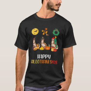 Camiseta Bonita festa de Dia das Bruxas de Natal Feliz Hall