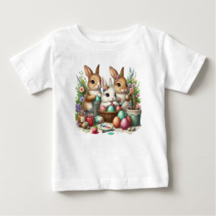 Camiseta Bonita, festa de pintura de coelho da Páscoa/Prima