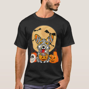 Camiseta Bonita Figurina de Halloween Welsh Corgi Mummy Dog