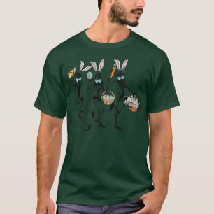 Camiseta Bonita Garota Dançando Skeletons Felz pascoa Dia C