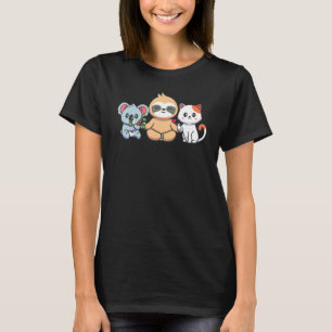 Camiseta Bonita Gato De Lama Koala Preguiçoso Grelha Animal