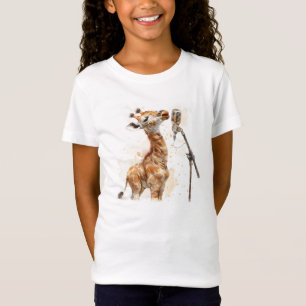Camiseta Bonita girafa de bebê cantando