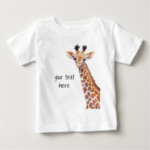 Camiseta Bonita Girafa de Bebê Personalizada