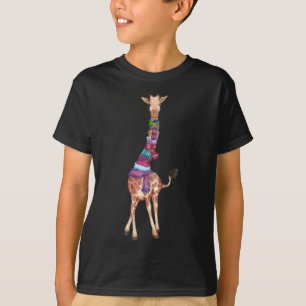 Camiseta Bonita girafa de Natal