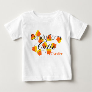 Camiseta Bonita Halloween Candy Corn Cutie Kids Name