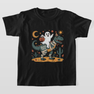 Camiseta Bonita Halloween, Fantasma na mamãe T-Rex com Pump