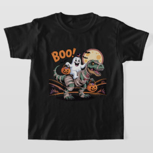 Camiseta Bonita Halloween, Fantasma na mamãe T-Rex com Pump