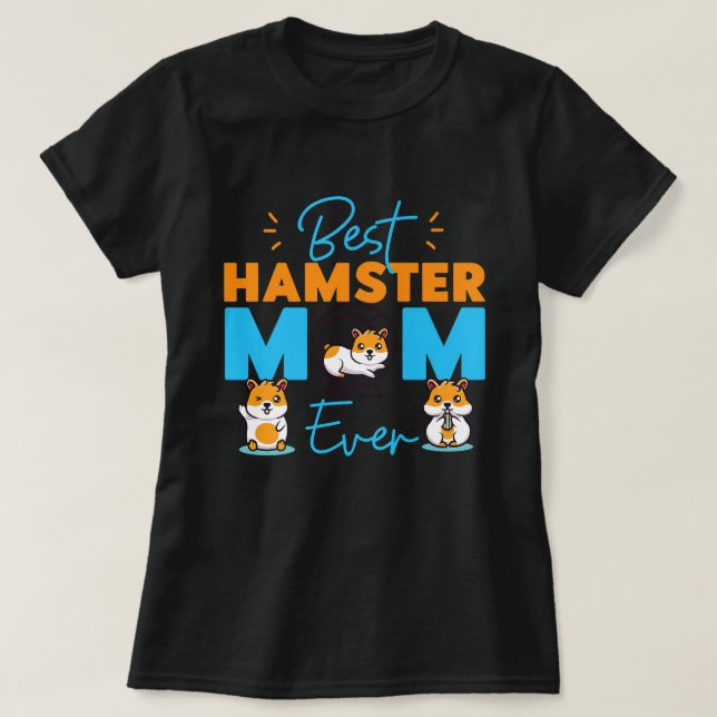 Camiseta Bonita Hamster Mãe Melhor Hamster Mãe (Frente do Design)