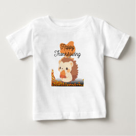 Camiseta Bonita Hedgehog Ação de Graças Bebê