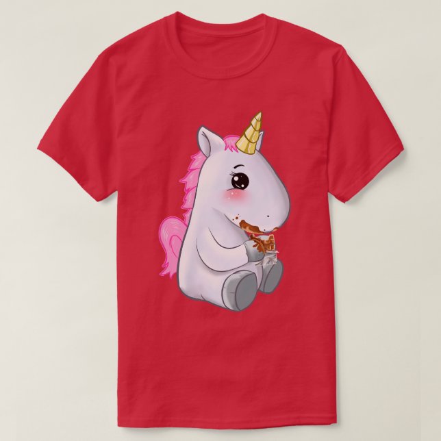 Camiseta Bonita ideia de comer chocolate doce (Frente do Design)