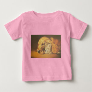 Camiseta Bonita Impressão de Arte de Cachorro e Gato Incrív