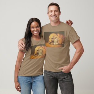 Camiseta Bonita Impressão de Arte de Cachorro e Gato Incrív