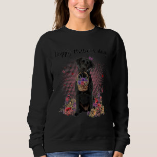Camiseta Bonita Labrador Mãe Flor Feliz Dia de as mães Amor