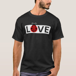 Camiseta Bonita Ladybug Forma de Amor Inseto de Verão
