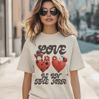 Camiseta Bonita Ladybug, o amor está no ar, doce Coração Ve