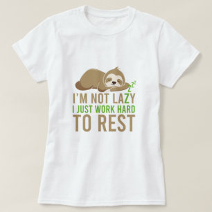 Camiseta Bonita Lama Castanha Não Sou Preguiçoso