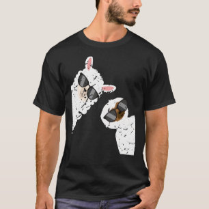 Camiseta Bonita Llama Escondendo Animais Engraçados Pet Slo