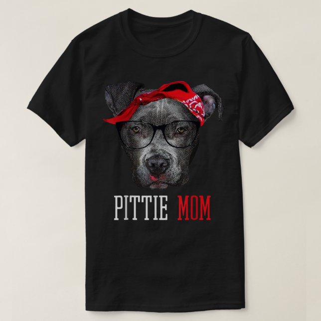Camiseta Bonita Mãe Cachorro Pitbull Dia de as mães Gi (Frente do Design)