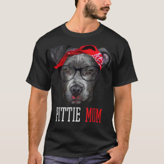 Camiseta Bonita Mãe Cachorro Pitbull Dia de as mães Gi