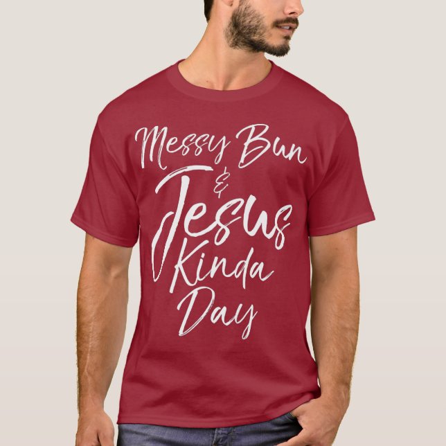 Camiseta Bonita Mãe Cristã Dando Mães Mães Mensageiras Bun  (Frente)