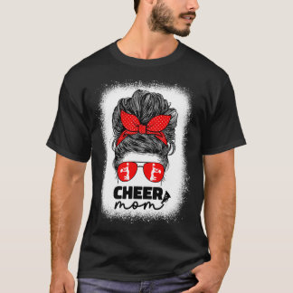 Camiseta Bonita Mãe Para Mulheres Cheerleader Mãe Vermelha