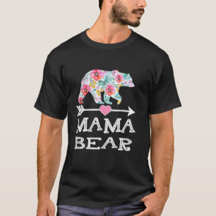 Camiseta Bonita Mãe Ursa Flores do Dia da Mãe Mulheres L