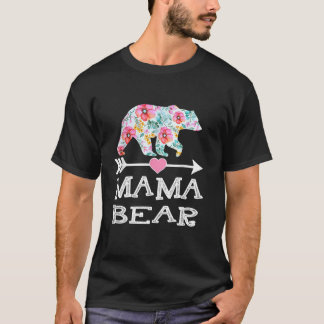 Camiseta Bonita Mãe Ursa Flores do Dia da Mãe Mulheres L