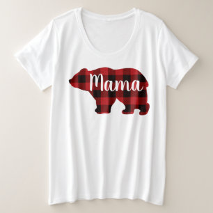 Camiseta Bonita mãe urso design de dia de as mães vermelho 