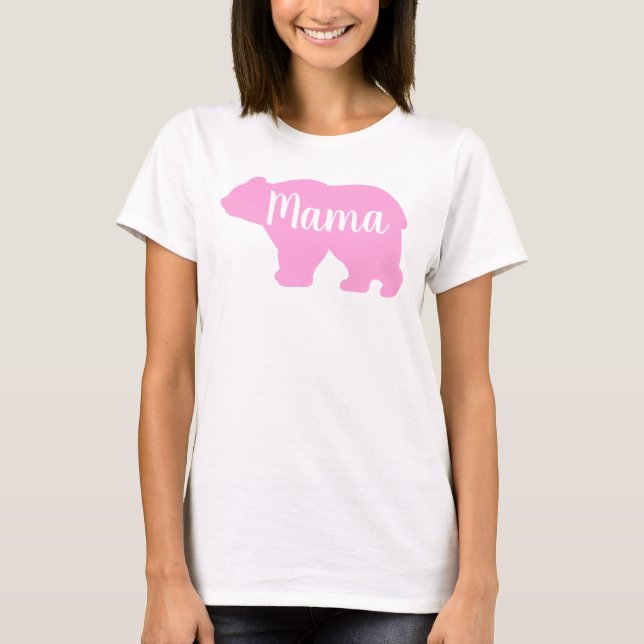 Camiseta Bonita mãe urso design presente de dia de as mães (Frente)