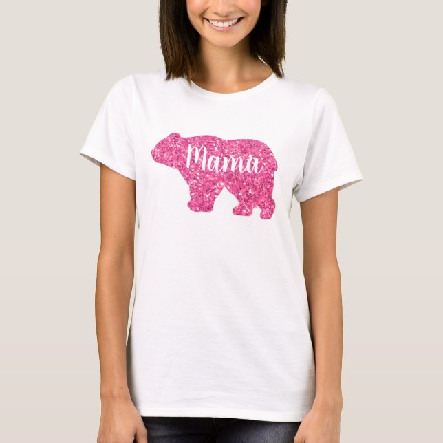 Camiseta Bonita mãe urso design presente de dia de as mães (Frente)