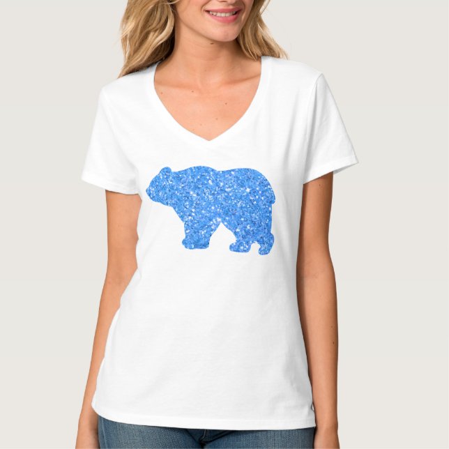 Camiseta Bonita Mama tem design de brilho azul para ela (Frente)