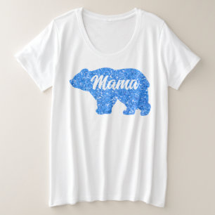 Camiseta Bonita Mama tem design de brilho azul para ela