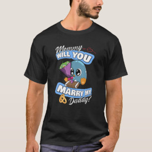 Camiseta Bonita Mamãe De Casamento De Pinguim Vai Casado M