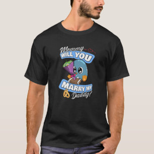 Camiseta Bonita Mamãe De Casamento De Pinguim Vai Casado Mi