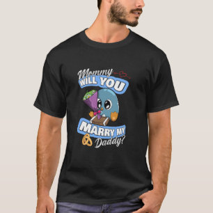 Camiseta Bonita Mamãe De Casamento De Pinguim Vai Casado Mi