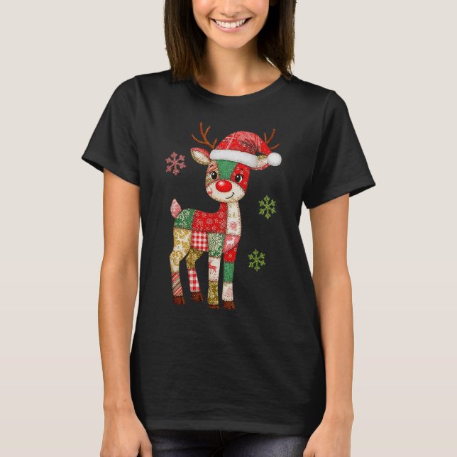 Camiseta Bonita manta de retalhos Rebelde Natal Homens Mulh (Frente)