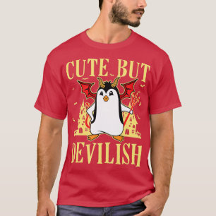 Camiseta Bonita Mas Devilada, Senhoras Pinguim, Pássaro Eng