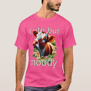 Camiseta Bonita Mas Temperamental Piada Engraçada Vaca Guer
