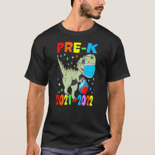 Camiseta Bonita Máscara De Dinossauro Pré K Equipe De Volta