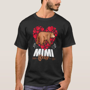 Camiseta Bonita Mimi Bear Heart Vovó Dia de as mães Feliz W
