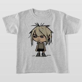 Camiseta Bonita Moderna Caricatura Rapariga Desenhando Cria
