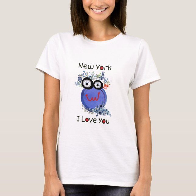 Camiseta BONITA NY EU TE AMO, Eu amo Nova York (Frente)