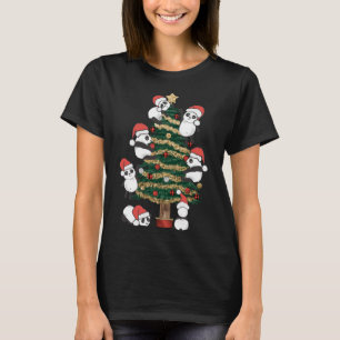 Camiseta Bonita Panda Panda Natal Árvore Santa Hat Família
